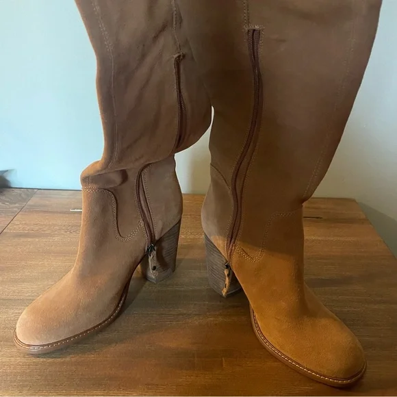 Kelsey Dagger Brooklyn Tan Suede Over the Knee Boots Sz 8.5 Fall Western Chic - Picture 9 of 11
